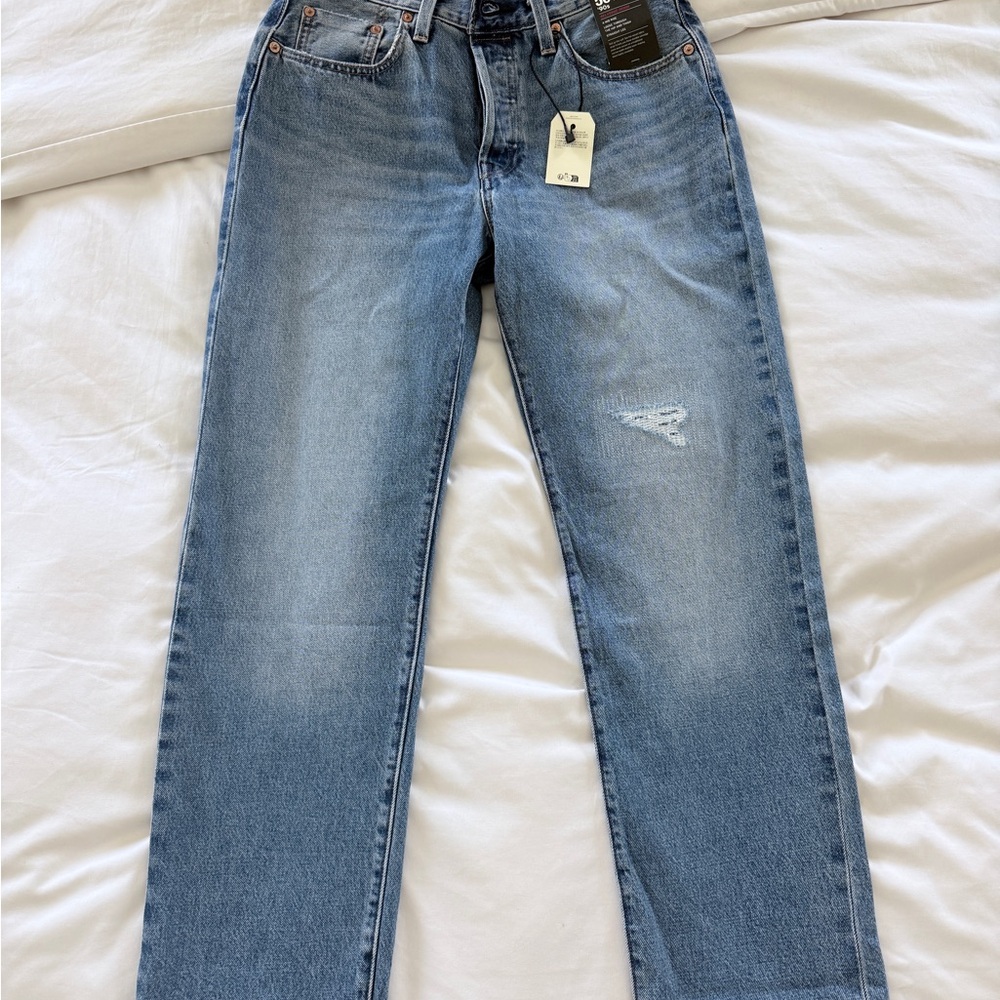 Levi's 501 90s Straight Jeans with Subtle Distress